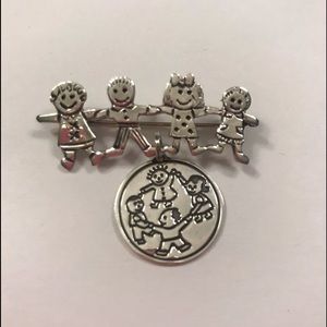925 Silver Pin Brooch Children